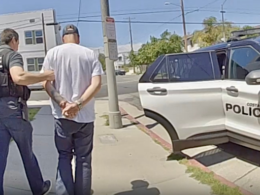 Man arrested after driving around Southern California neighborhood, setting trash bins on fire