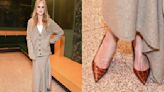 Nicole Kidman Slips On Croc-Embossed Pumps With Cozy Ferragamo Sweater Ensemble to Talk ‘Expats’