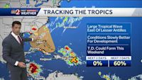 A few storms this evening while a tropical wave shows signs of organization.