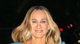 Sarah Jessica Parker Paired a Glitzy, Bra-Baring Dress With Equally Shimmery Shoes