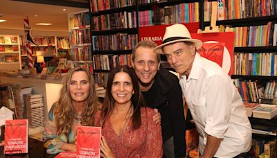 Bruna Lombardi recebe Carlos Alberto Riccelli, Malu Mader e mais famosos ao lançar livro