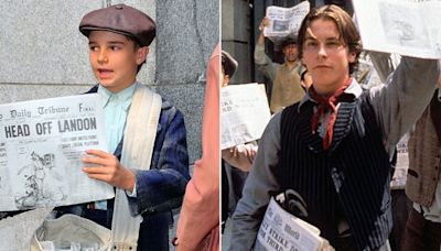 Christian Bale's son appears with him on “The Bride” set dressed as a newsie