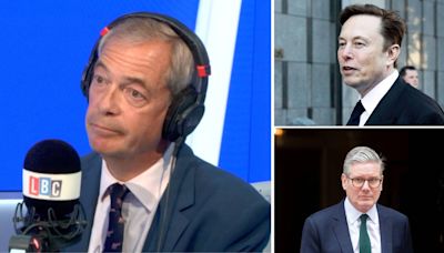 'I pray he's wrong': Nigel Farage tells LBC following Elon Musk's claim 'civil war is inevitable' in Britain