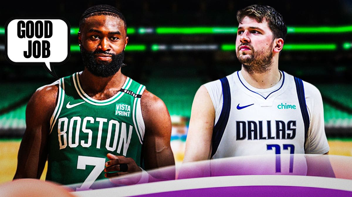 Celtics star Jaylen Brown's immediate message to Luka Doncic after NBA Finals win