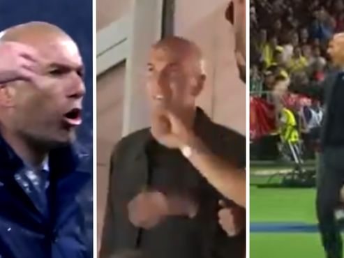 Del césped al palco: Zidane celebró la remontada sacudiendo su 'mano de las chilenas'