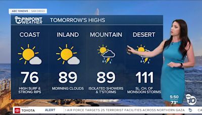 San Diego's Weather Forecast for July 17, 2024: Turning hotter with monsoon storms