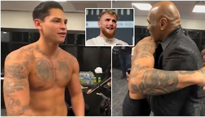 Jake Paul praises Mike Tyson after viral footage shows him visiting Ryan Garcia before Haney win