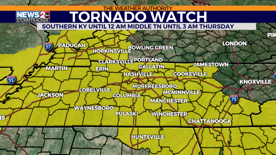 Severe storms expected across Middle TN early Thursday morning