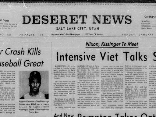 Deseret News archives: Clemente recorded his 3,000th hit. It was his last MLB hit