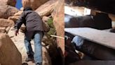 Este hombre ha vivido en una cueva de La Rumorosa desde hace más de 11 años