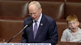 'How we're all feeling': Kid makes funny faces behind GOP lawmaker during pro-Trump speech