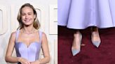 Brie Larson Wears Sharp Prada Pumps at Golden Globes 2024