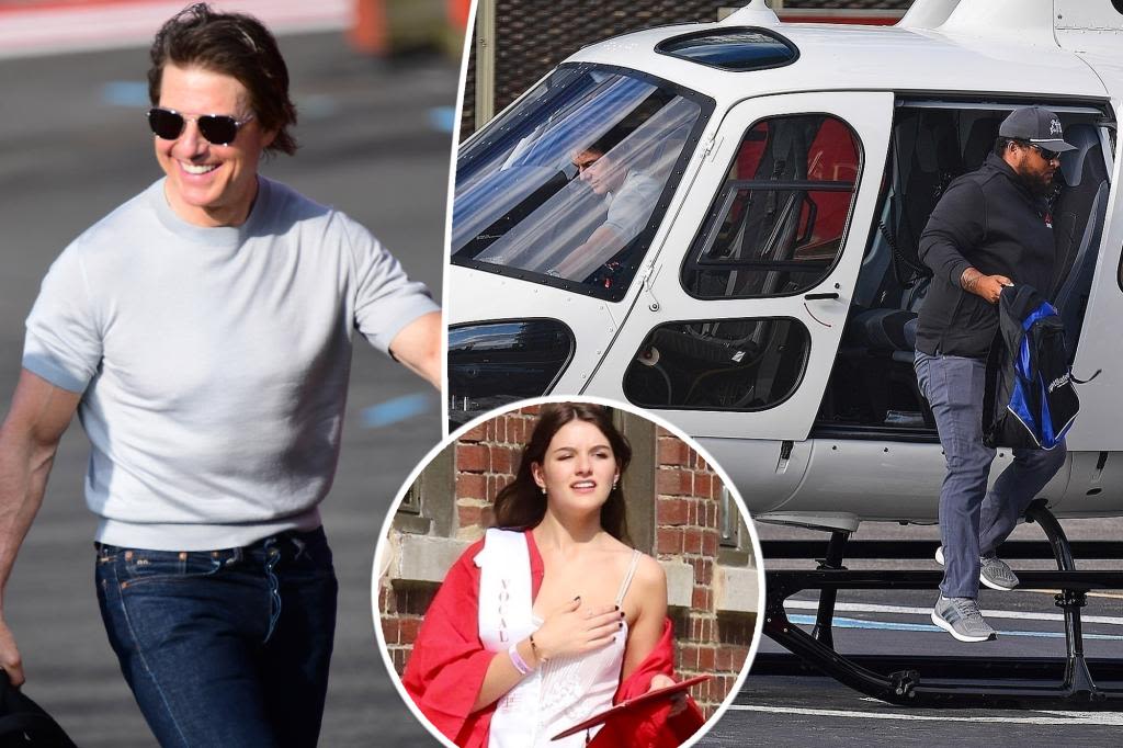 Tom Cruise flies helicopter with son Connor after missing daughter Suri’s graduation