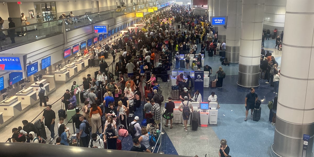 Harry Reid Airport in Las Vegas filled with stranded passengers overnight as systems outage hits airlines