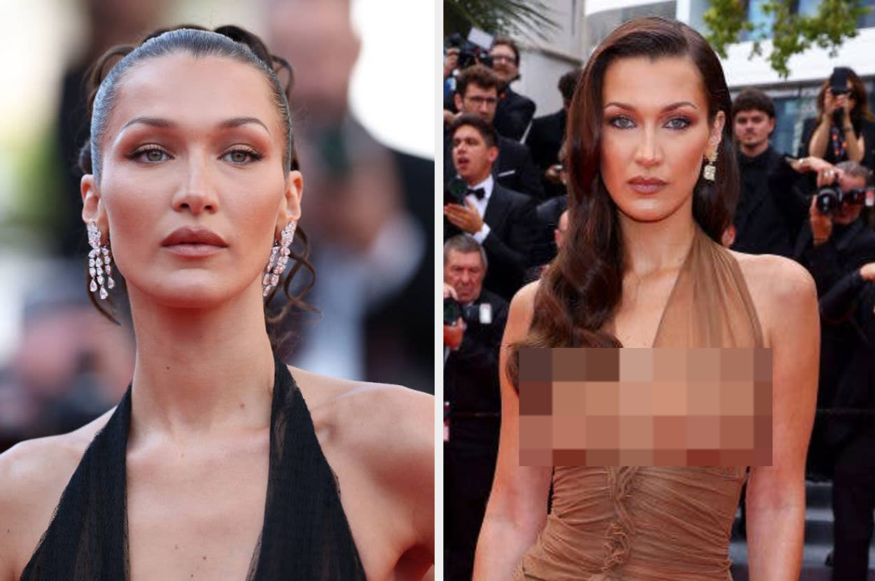 Bella Hadid Wore A Keffiyeh Dress To Cannes Film Festival In Solidarity With Her Heritage