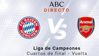 Bayern - Arsenal en directo hoy: partido de la Liga de Campeones, vuelta de los cuartos de final