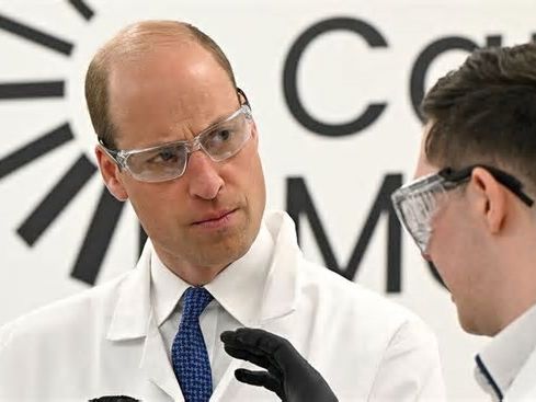 Prince William smiles as he visits Earthshot prize finalist in seaside town