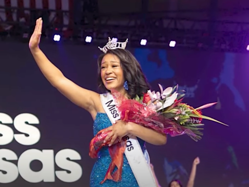 Stunning moment Miss Kansas contestant calls out her ‘abuser’ from stage at pageant