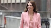 Princess Kate Steps Up Her Spring Style in a Baby-Pink Suit and Pearl Belt