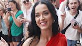 The mile long train on Katy Perry’s red mini dress is actually an Easter egg