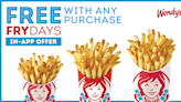 Wendy's is giving away free French fries every Friday for the rest of the year