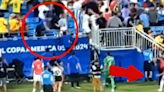 El momento en el que Rodrigo Bentancur hirió de un botellazo en la cabeza al preparador físico de Uruguay en medio de la pelea en la tribuna