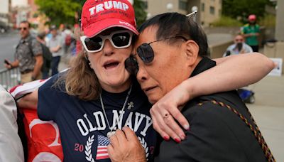 Stunned Trump fans burst into tears at courthouse as he's found guilty