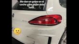 Le dan un buen golpe a su coche aparcado y le dejan esta nota