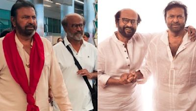 WATCH: Rajinikanth and Mohan Babu reunite at Hyderabad airport sharing an unmissable best friend moment