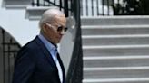 US President Joe Biden walks to Marine One on the South Lawn of the White House in Washington, DC