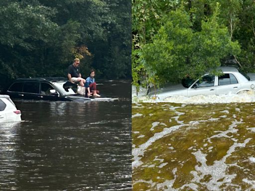 Rescues, roads closed, flooding at NC coast amid 18 inches of rain