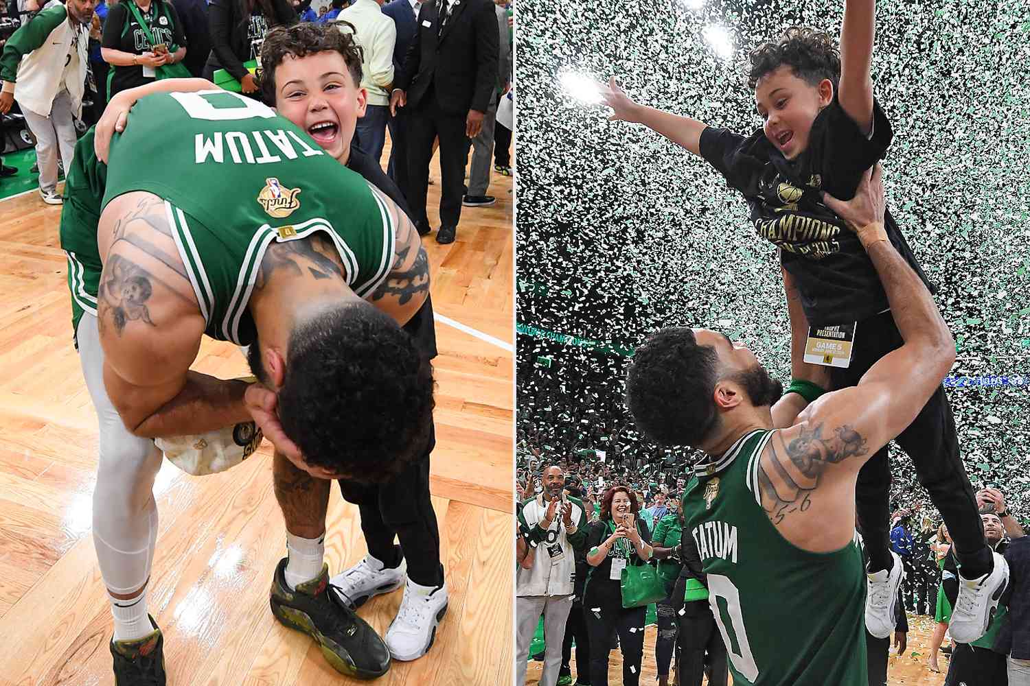 Jayson Tatum's Son Deuce Runs onto Court to Hug Dad After Celtics Win 2024 NBA Finals