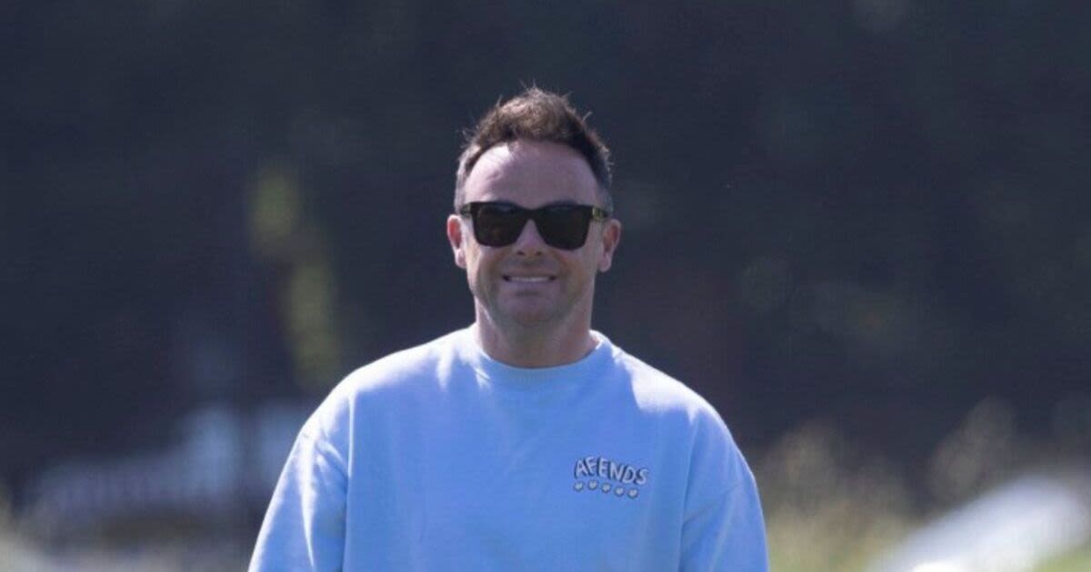 Ant McPartlin can't stop smiling as he's seen for first time since son's birth