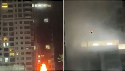 Mumbai: Fire Breaks Out On 10th Floor Of Byculla's Monte South Apartments, No Casualties Reported; Video Shows Drone Used...