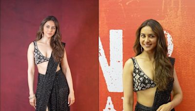 Sexy! Rakul Preet Singh Exudes Elegance In A Glittery Black Saree For Indian 2 Event, Video Goes Viral - News18