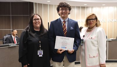 Caddo Magnet High student who scored 36 on ACT as freshman recognized by school board