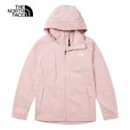 【The North Face 官方旗艦】北面女款粉色拼接防水透氣可收納連帽衝鋒衣｜7WCKLK6