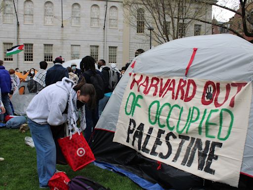 Encampment Protesters Remove Drawing of Harvard President as Devil After Backlash | News | The Harvard Crimson