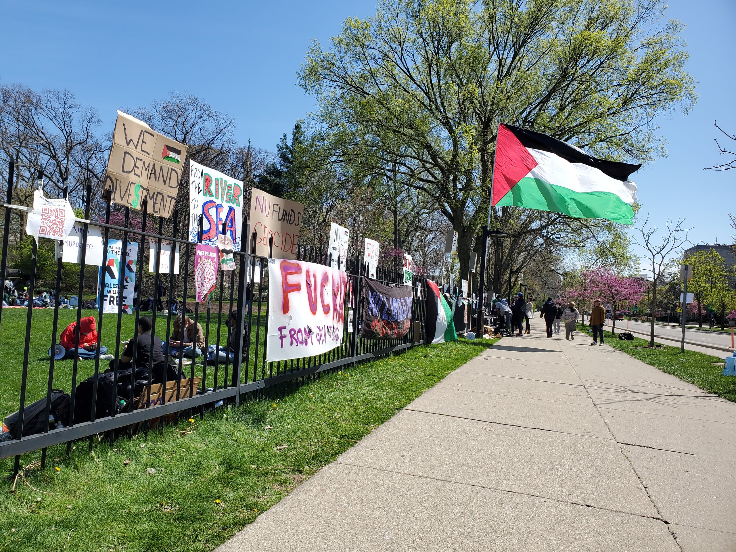 Northwestern University students join wave of nationwide campus protests for Palestine