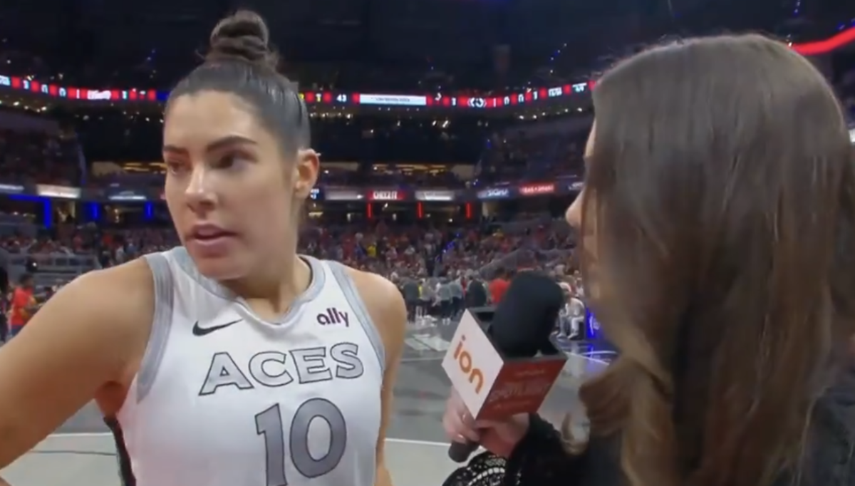 Kelsey Plum's Puzzling Halftime Interview Goes Viral