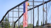 Folsom Rainbow Bridge again dons American flag just in time for Memorial Day