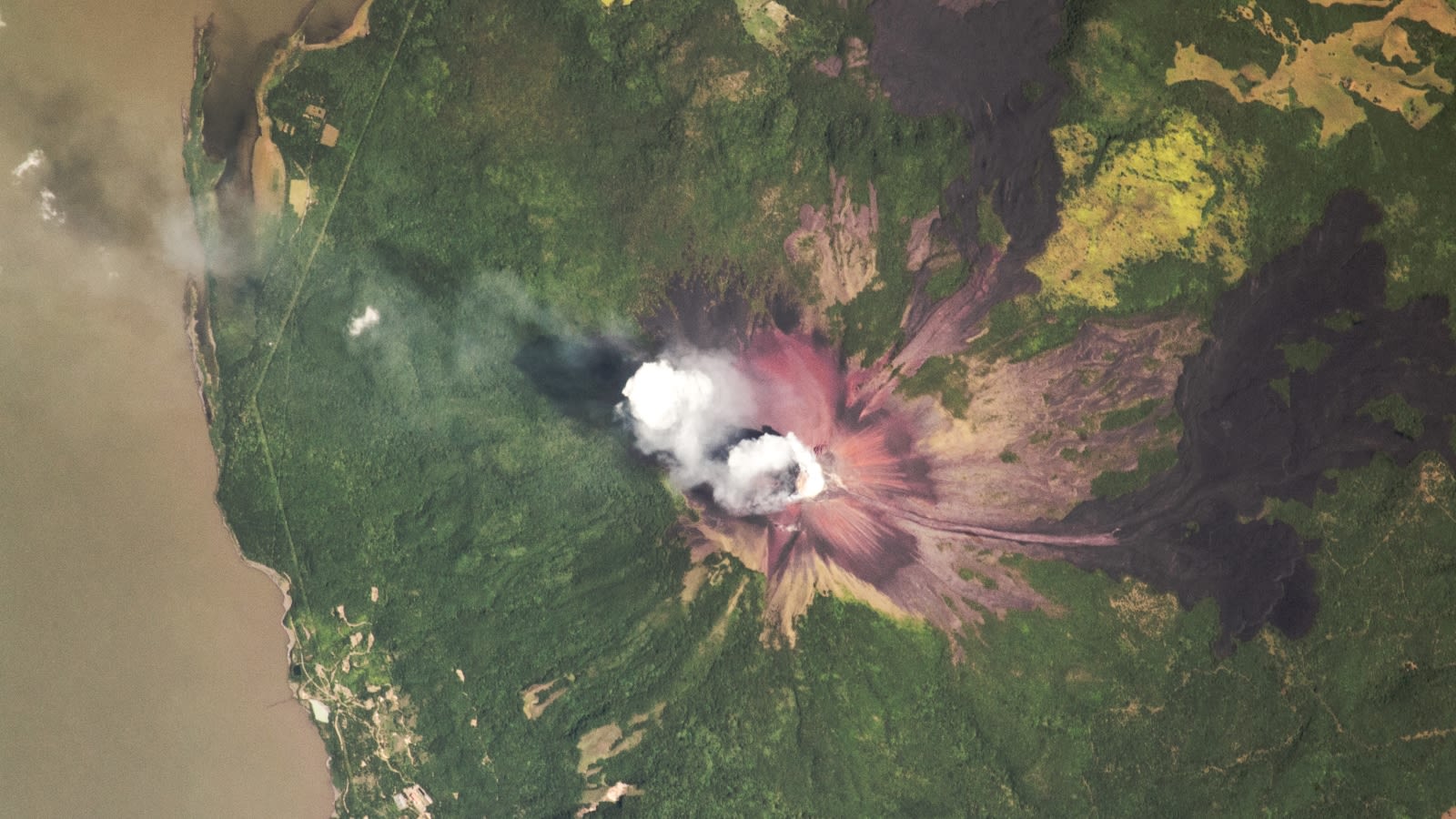 Earth from space: 'Smoking terror' volcano that destroyed city 400 years ago burps toxic cloud