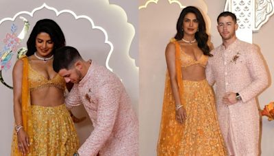 Priyanka Chopra Stares Lovingly at Nick Jonas As He Fixes Her Lehenga at Anant-Radhika's Wedding | Watch - News18