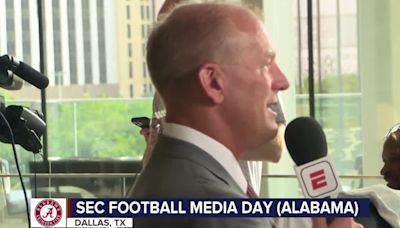 Kalen DeBoer likes how his Crimson Tide football team is coming together at SEC Media Day