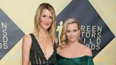 Reese Witherspoon and Laura Dern Suffer a 'Skirt Emergency' in Matching Glittery Outfits