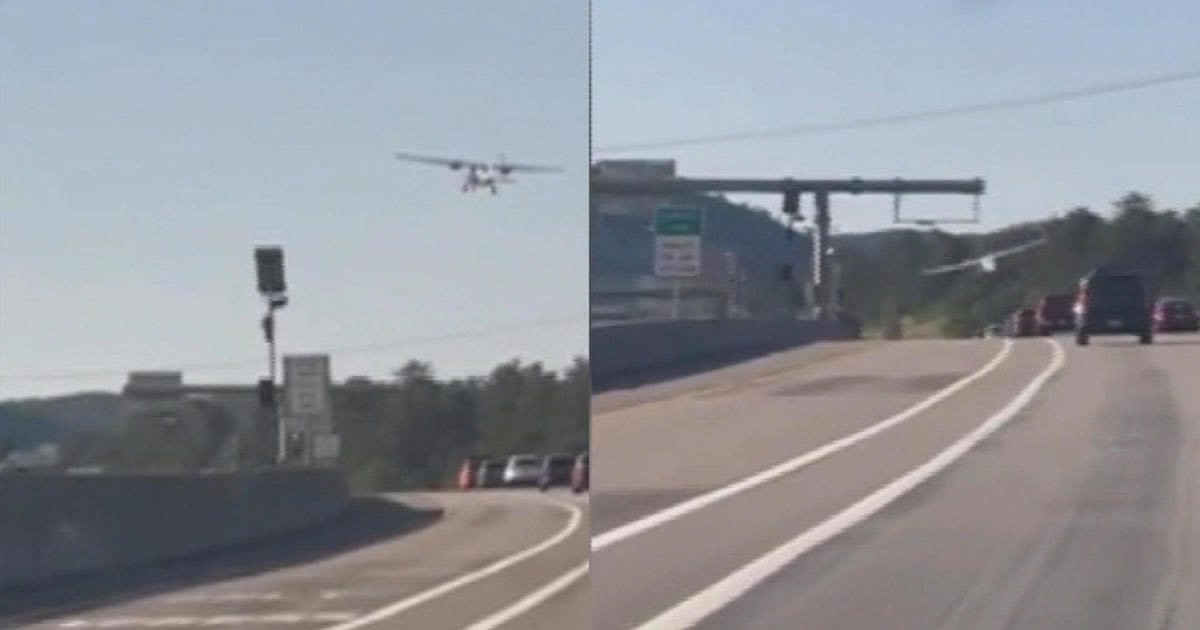 Video shows small plane losing altitude right above I-25 in Colorado before crash landing next to interstate