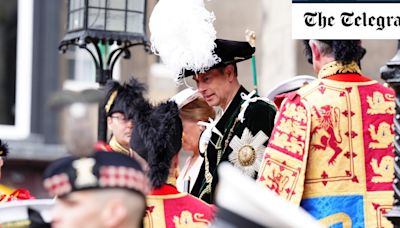 Queen and the Duke of Edinburgh become members of Order of the Thistle at Scottish service