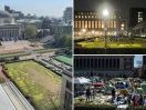 Dramatic before-and-after photos show Columbia University’s anti-Israel tent city finally gone after NYPD raid