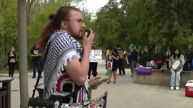 University of Nebraska-Lincoln students holding protest in support of Palestine