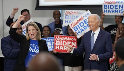 Biden looks to union leaders for support as he seeks to reassure worried Democrats